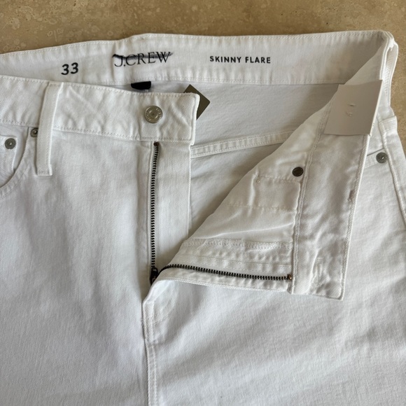 J Crew White Skinny Flare Jean Womens Size 33 High Waist Slimming - Picture 8 of 16